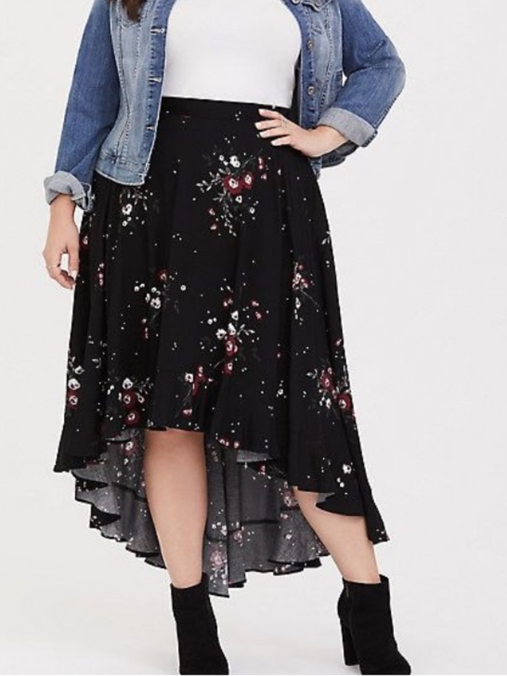 Torrid floral high low skirt